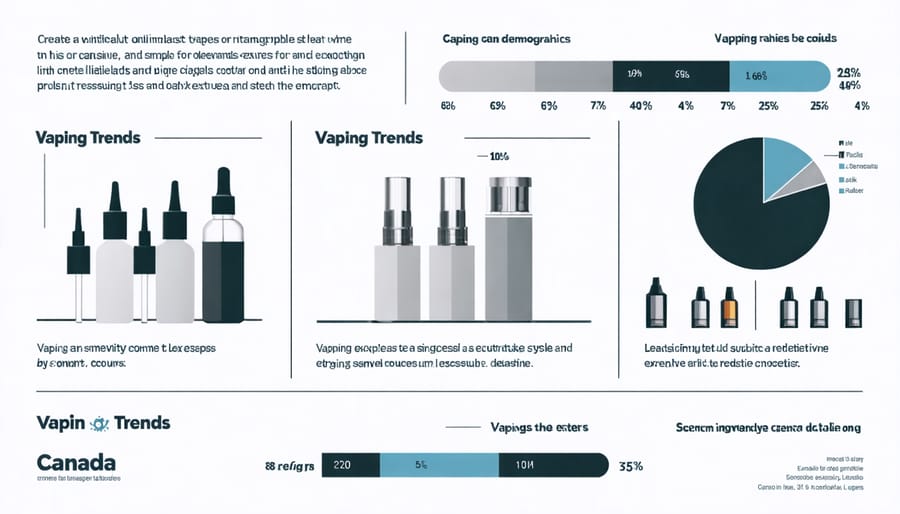 Graphical illustration showing vaping trends among different demographic groups in Canada