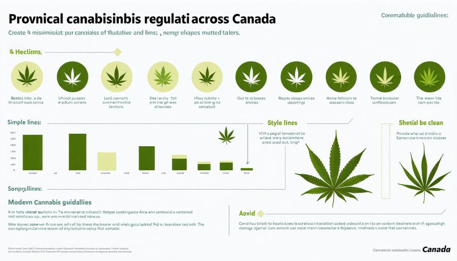 Map of Canada highlighting different provincial cannabis regulations and requirements